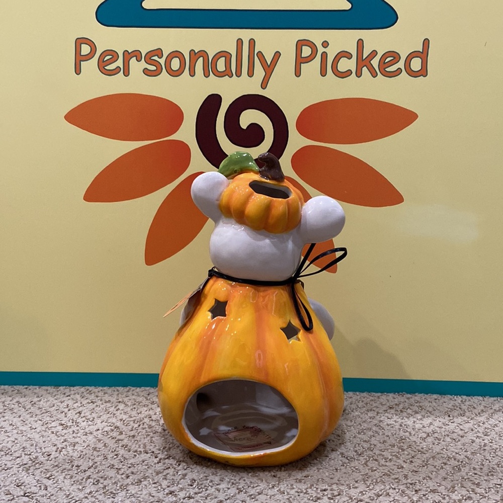 Blue Sky Clayworks “MOUSE PUMPKIN COSTUME” Tealight Holder - Picture 3 of 9